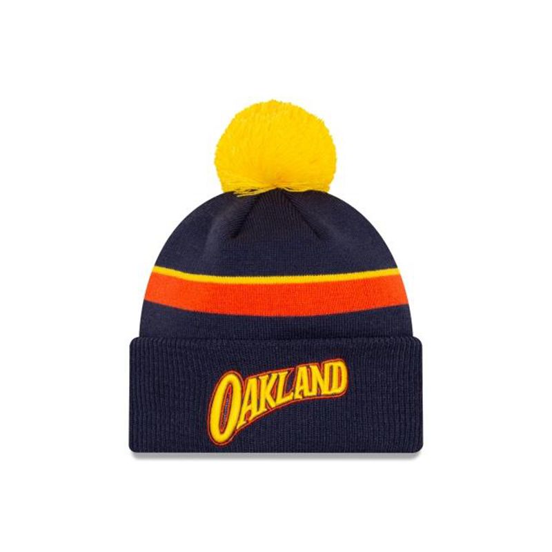 NBA Golden State Warriors City Edition Pom Knit (GJD9501) - Blue New Era Beanies